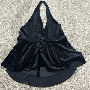 Express velvet halter top
